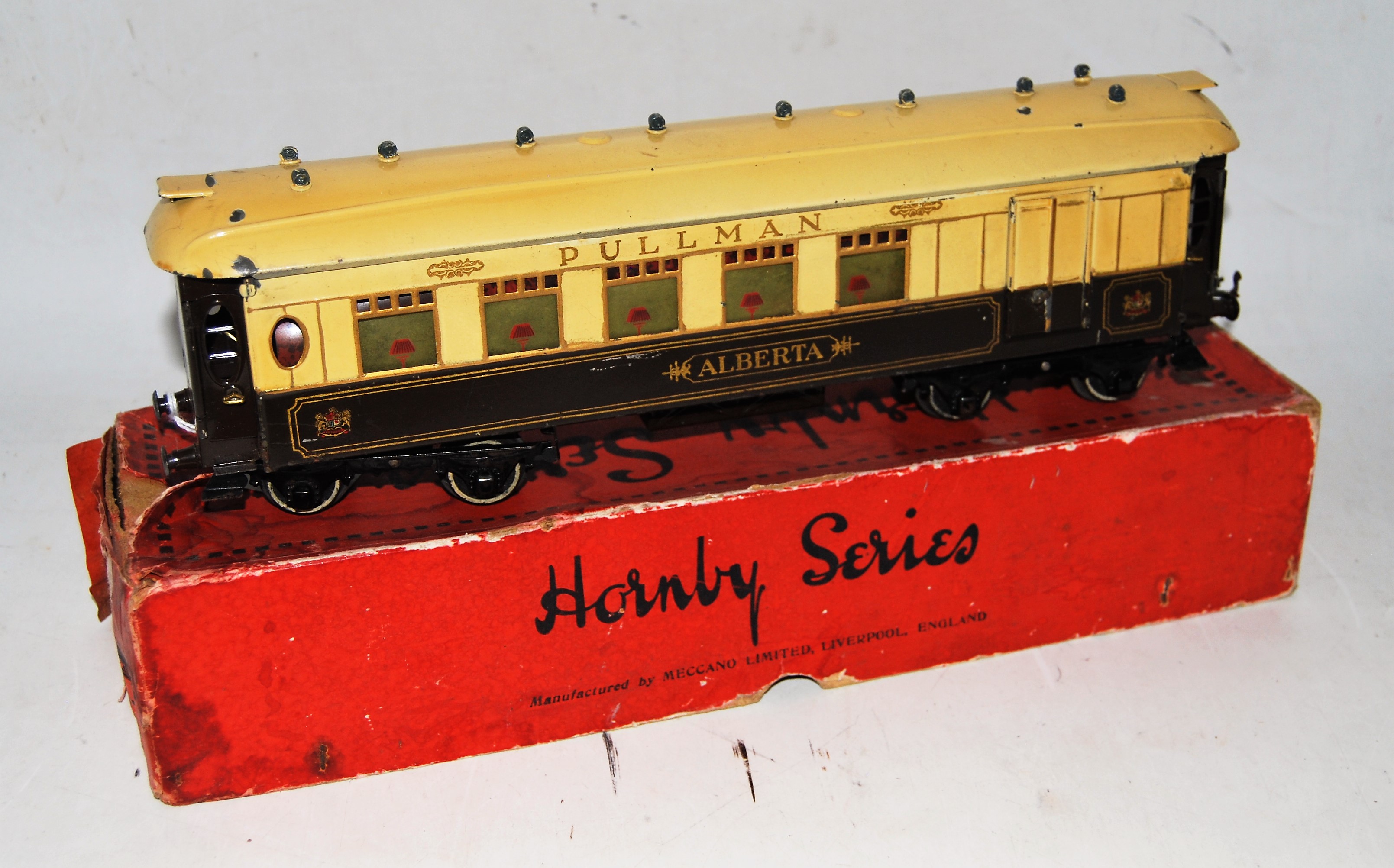 1930-32 Hornby No. 2 Special Pullman coach 'Alberta' composite, cream roof, one window celluloid - Image 2 of 2