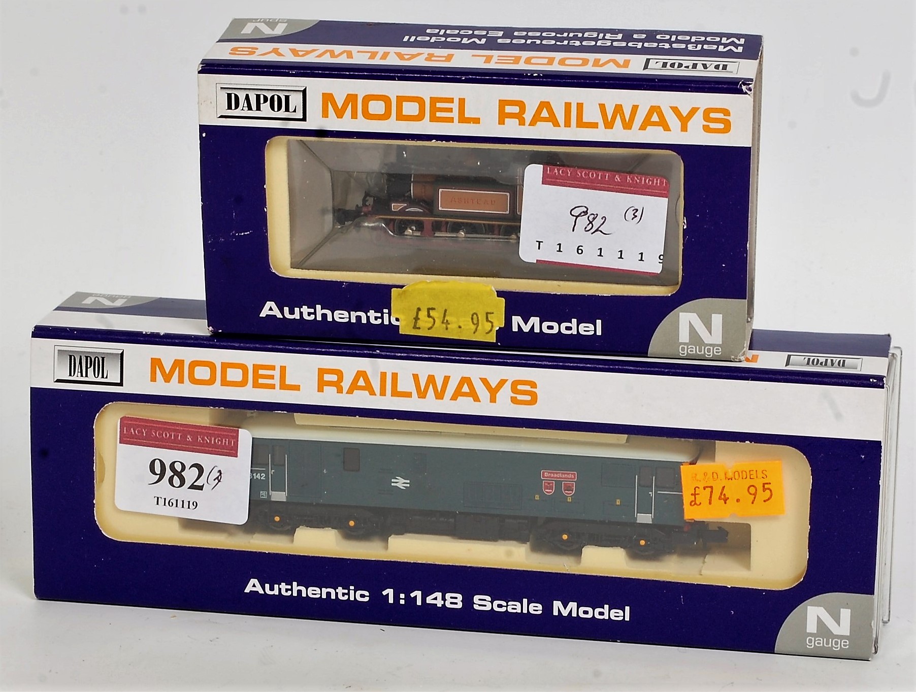 Two Dapol 'N' gauge locos; ND-036A class 73, 73142 Broadlands (M-BM) with ND-100J 0-6-0 Terrier tank