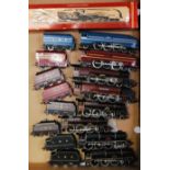 Tray of mixed makes Express locos and tenders: LMS blue streamlined coronation; maroon streamlined