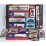 Tray containing items with a WWII theme Hornby class 8F engine and tender grey WD300 (G-BFG), a