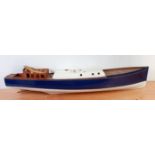 An incomplete model of a circa 1960s steam Pinnace boat, sold with a quantity of various fixtures