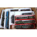 Tray containing 9 Hornby Dublo steam locomotives 2 and 3 rail including blue 'Sir Nigel Gresley', 2x