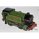 Hornby 1929/35 lighter green LNER clockwork No. 1 special tank loco No. 8123 with 8 boiler bands,