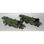 Two Hornby clockwork locos without tenders: No. 3C 1928-33 Caerphilly Castle, black smoke box, 4