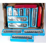 Tray containing 10 Airfix and 2 other makes BR blue/grey coaches (G-BG)