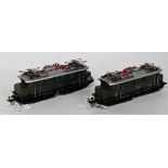 2x Fleischmann H0 continental Bo-Bo electric locomotives DB green No. E44056 (G)