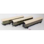 Set of three Darstaed 35cm non-corridor Southern olive green coaches comprising all/3rd No. 2046;