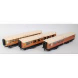 Set of three ACE Trains C4 LNER corridor coaches, Gresley teak comprising all/3rd No. 61639, all /