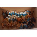 Approx 50 mainly Hornby figures: hotel and catering staff; and engineers and porters, a