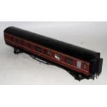 Exley for Bassett-Lowke K5 maroon LMS corridor coach Br/3 rd No.6057, total repaint to a very high