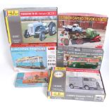 Six various boxed plastic modern issue vehicle kits, examples to include a Heller Citroen Forgan