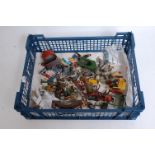 One tray containing a quantity of various lead hollow cast miniatures to include Britains, Crescent,