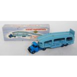 A Dinky Toys No. 982 Pullmore car transporter comprising of dark blue cab and chassis with light