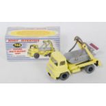 A Dinky Toys No. 966 Multi Marrell skip lorry comprising of lemon yellow cab and chassis with