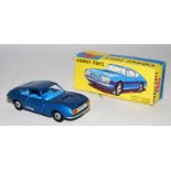 A Corgi Toys No. 332 Lancia Fulvia Zagato comprising of metallic blue body with blue interior and