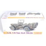 A Dragon 1/6 scale model No. 75020 plastic kit for a US quarter ton 4x4 truck, appears as issued