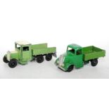 A Britains repainted and partly restored tipper group to include a Britains No. 60F six wheel tipper