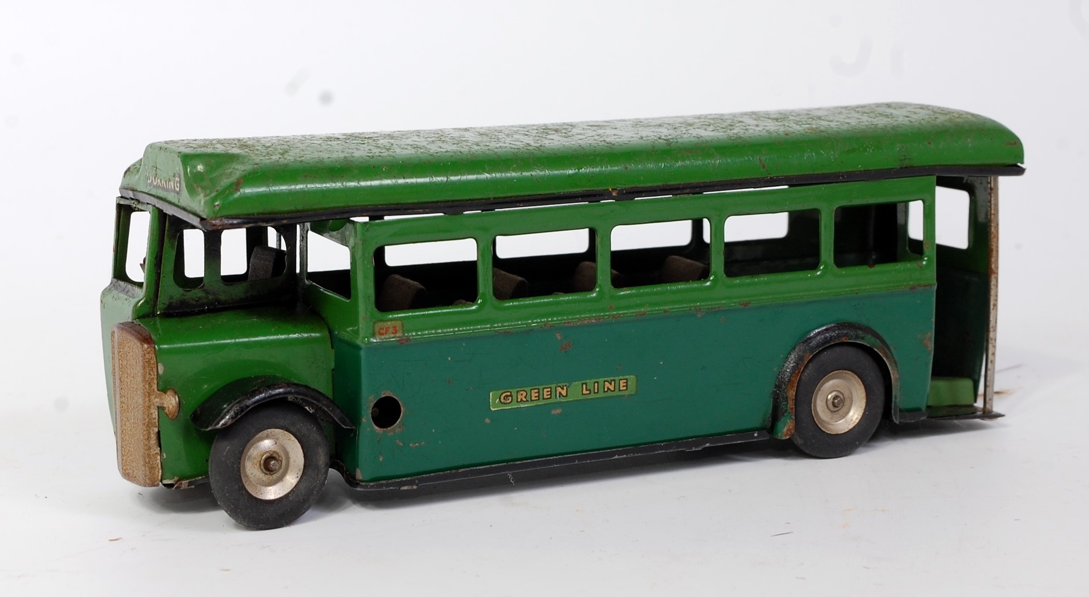 A Triang Minic No. 52M Greenline single decker bus comprising of two-tone green body with spun hubs,