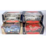 Nine various boxed Bburago 1/18 scale diecasts all appear as issued to include Mercedes Benz 300SL