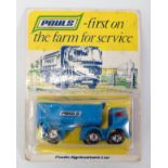 A Matchbox 1980s release No. 60 of a Pauls articulated tractor unit and trailer, finished in blue