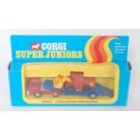 Corgi Juniors E2007, Low Loader and Shovel, appears as issued in the original window box (M-BNM)