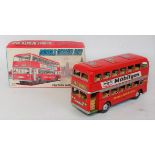 A Horikawa of Japan tinplate and friction drive model of a double decker bus, circa early 1960s,