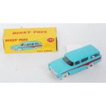A Dinky Toys No. 173 Nash Rambler, comprising of turquoise body with red stripe and grey hubs, in