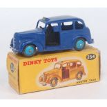 Dinky Toys, 254, Austin Taxi, comprising rare dark blue body with light blue hubs, in the original