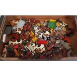 One tray containing a quantity of various lead and hollow cast and other farm miniatures to
