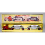 A Matchbox Major Pack series No. 4 Fruehauf hopper train, comprising of dark red cab and chassis