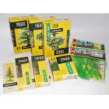 Eight various boxes Britains plastic make-up tree models to include No. 1808 willow, No. 1806 silver