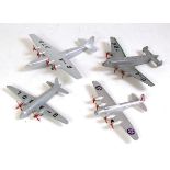 Four various loose Dinky Toy Aircraft to include a Armstrong Whitworth Airliner, a Viking