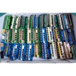 One tray containing a quantity of various white metal, resin and diecast model buses, to include