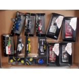 One tray containing a collection of various 1/43 scale Highspeed Racing and F1 diecasts together