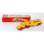 A Tekno No. 434 articulated Volvo Shell petrol tanker comprising red and yellow body with Shell