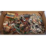 One tray containing a large quantity of various loose Britains and other lead hollow cast and