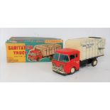 A Mitsuhasi & Co Ltd of Tokyo, Japan, tin plate and friction drive model of a sanitation truck,