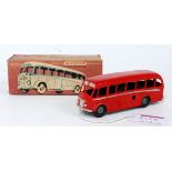 A Chad Valley Weekin diecast and clockwork model of a Commer Avenger coach, housed in the original