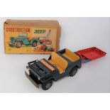 A Marusan Toys of Japan No. 169 tin plate construction Jeep, comprising of metallic blue tin plate