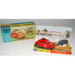 A Corgi Toys No. 256 Volkswagen 1200 Safari set comprising of Volkswagen 1200 saloon finished in red