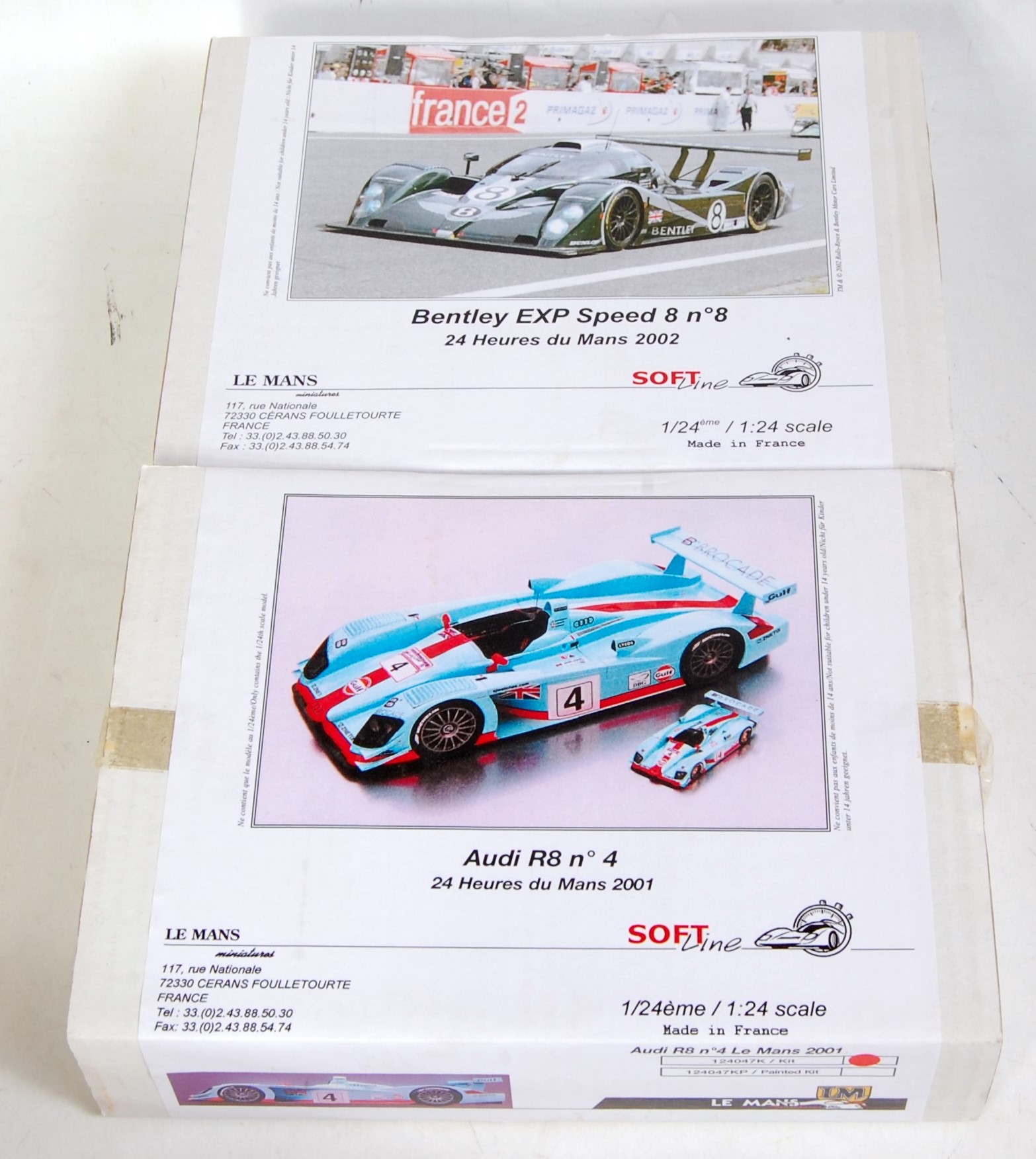 A Le Mans Miniatures of France 1/24 scale Soft Line edition resin kit group to include an Audi R8