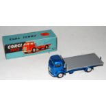 A Corgi Toys No. 454, five ton platform lorry comprising of metallic blue cab and chassis with