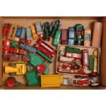 One tray containing a quantity of various loose and playworn Matchbox, Dinky Toys and Corgi Toy
