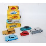Five various boxed Dinky Toy and Corgi Toy saloons, all boxes with some damage, to include No. 162
