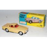 A Corgi Toys No. 228 Volvo P1800 comprising of beige body, red interior and spun hubs in the