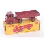 Dinky Toys, 421, Electric Articulated Lorry, maroon body with red hubs, with BR Livery, in the