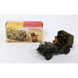 A French Dinky Toys No. 828 military Jeep comprising of military green body with driver figure and