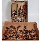 Two trays containing a large quantity of various Britains Hunt series, figurines and accessories,