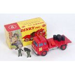 A Dinky Toys No. No. 425 Bedford TK Coal lorry comprising of red and silver body with red plastic