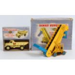 A Dinky Toys boxed diecast group to include No. 965 Euclid rear dump truck, and No. 964 elevator